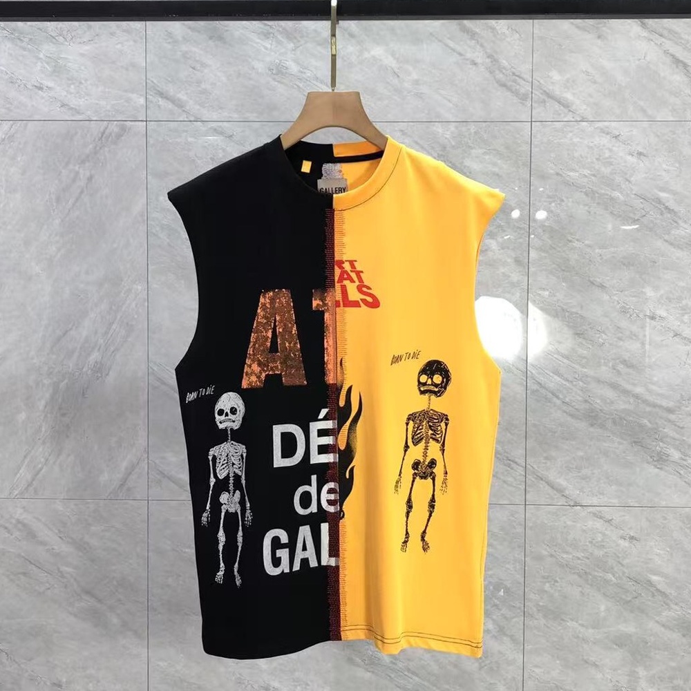 Black and Yellow Graphic Sleeveless Top